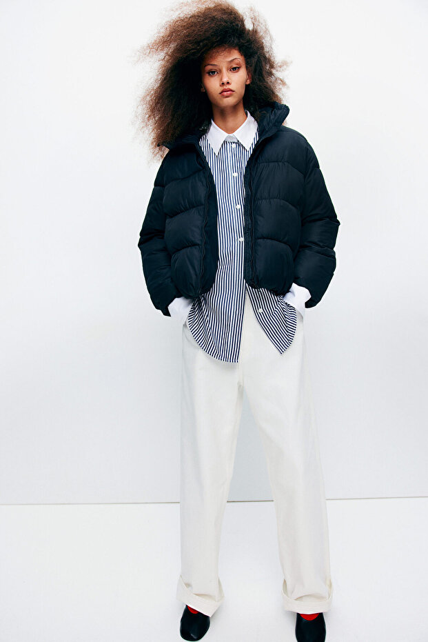 Kapüşonlu Pofuduk Ceket - 2