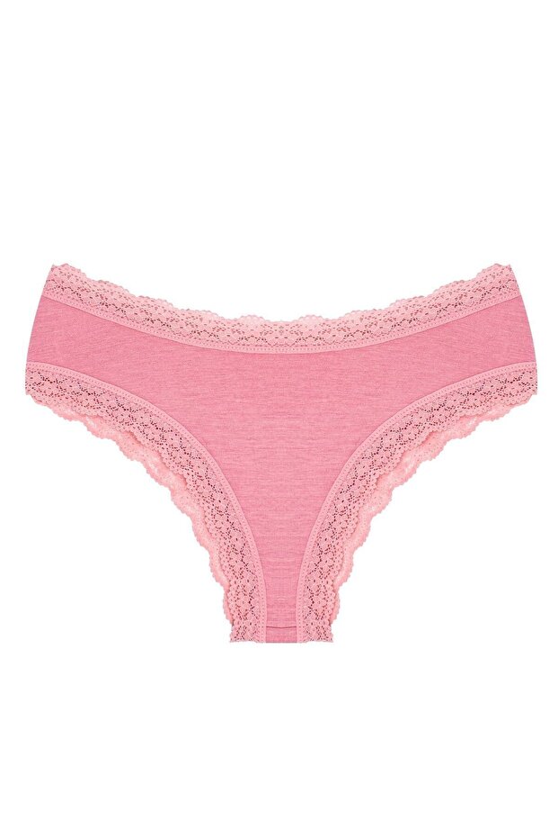 Kadın Soft Touch 3'lü Dantelli Viskon Külot - 5