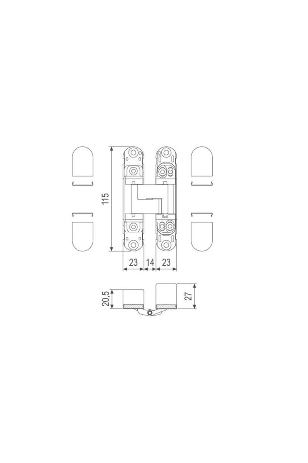 Gizli Ayarlı Gömme Kapı Menteşesi Eclıpse 3.2 Mat Krom - 3