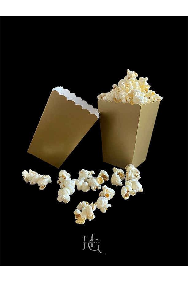 PopCorn Mısır Kutusu, Patlamış Mısır Kutusu , Küçük Boy, 8 Adet Gold - 3