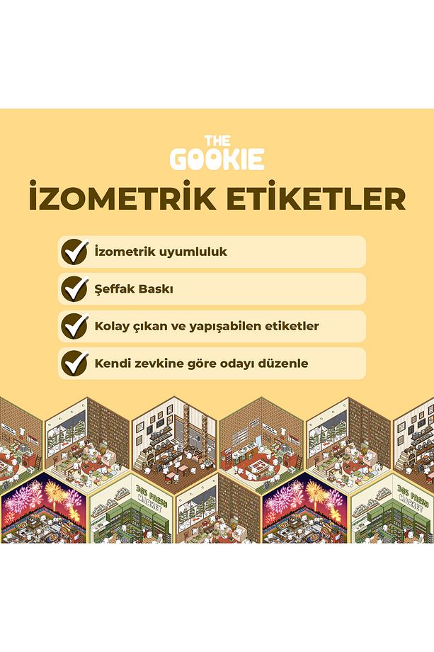 Festival Izometrik Sticker, Yapışkanlı 3d Etiket Çıkartma - 3