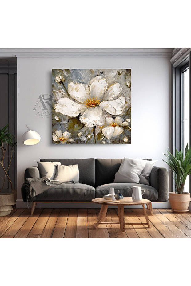 Song of White Flowers Decorative Canvas Painting