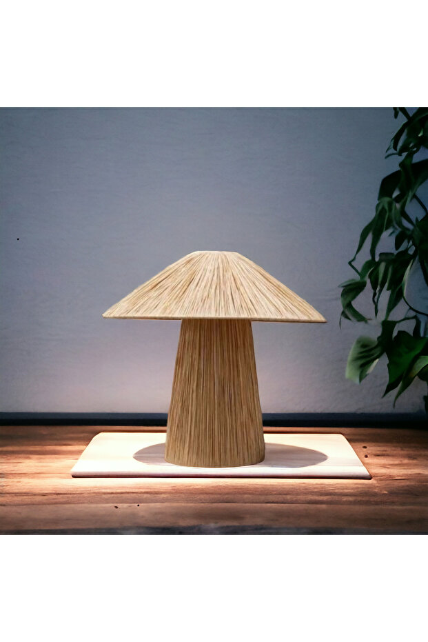 Bohem Abajur, Rafya Lambader, Hasır, Rustik Abajur, Yatak Odası, Salon Abajür, Gece Lambası - 2