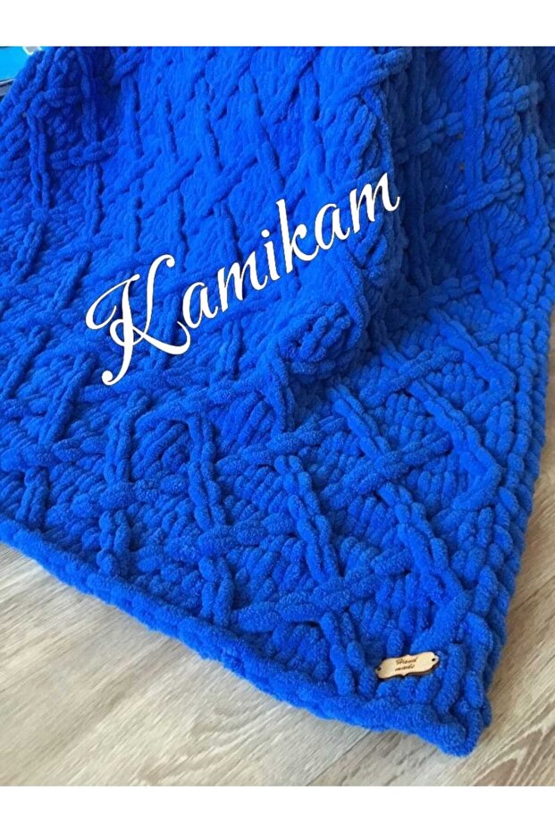 Plush Velvet Soft Alize 100 X 100cm Hand Knitted Baby Blanket