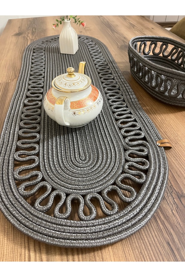 Jute Straw Runner Supla Gift Dowry Tablecloth Bohemian Basket Tableware Kitchen
