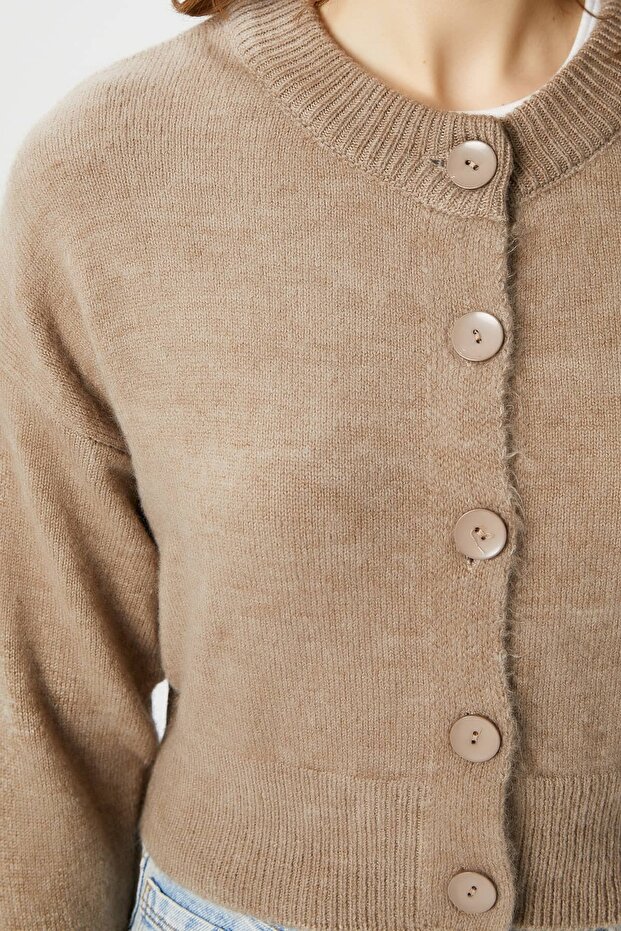 Kadın Tilia Crop Vizon Örgü Hırka - 7