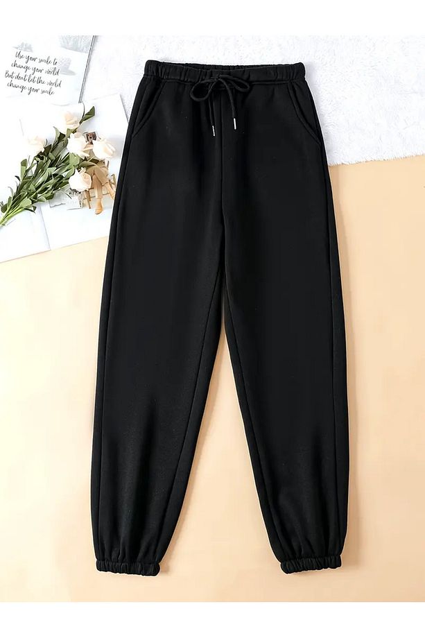 Siyah Unisex Jogger Paça Lastikli Eşofman Altı ŞAH MODAffdşçş - 1