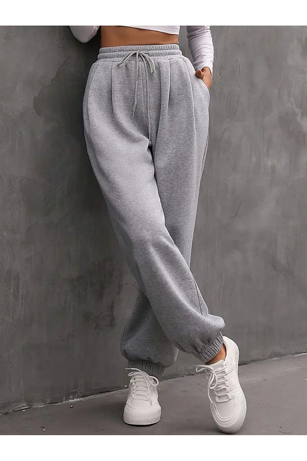 Gri Eşofman JOGGER  Paça Lastikli Ter Tutmayan Esnek Kumaş ŞAH MODA 5 - 5