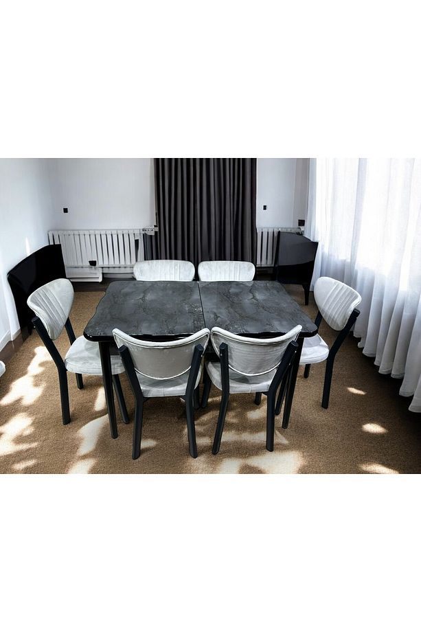 MUTFAK MASA TAKIMI 6 KİŞİLİK  GLOSS MAX ( MDF ) - 6