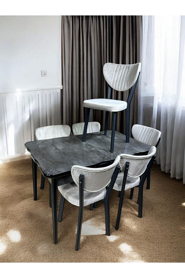 MUTFAK MASA TAKIMI 6 KİŞİLİK  GLOSS MAX ( MDF ) - 3