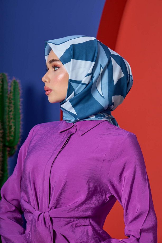 Marrakech Koleksiyon Soft Eşarp Gece Mavi 1207-02 - 3