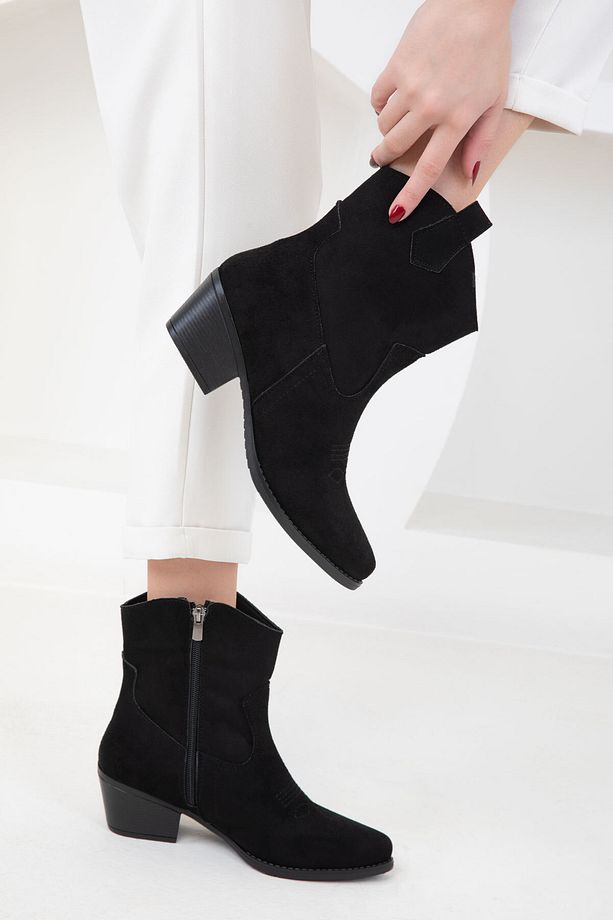 Siyah Süet Kadın Bot & Bootie 20161 - 4