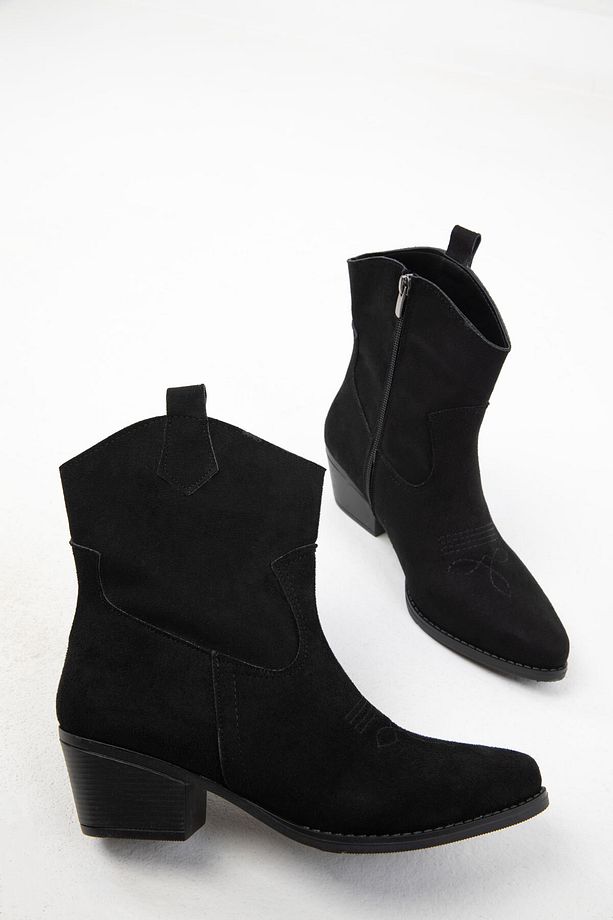 Siyah Süet Kadın Bot & Bootie 20161 - 1