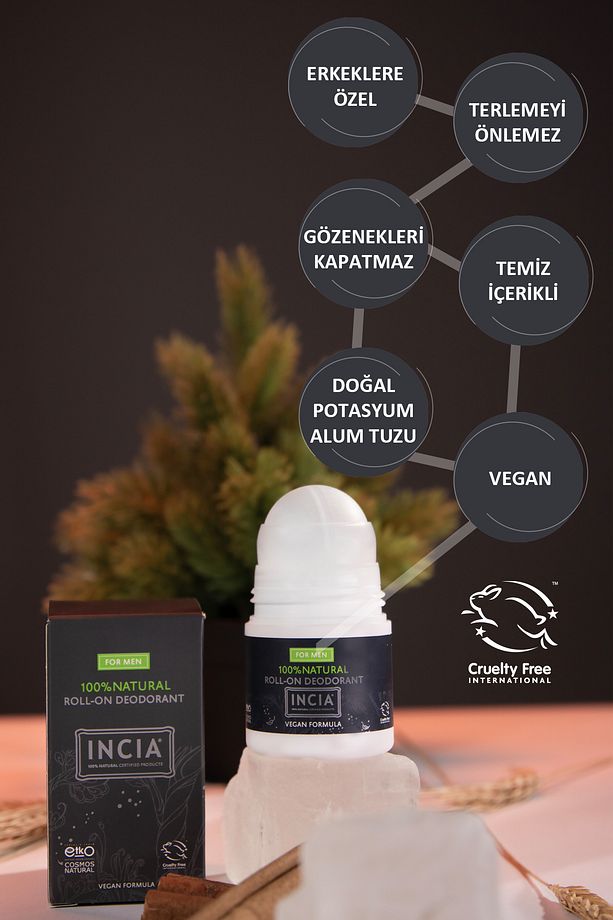 %100 Doğal Roll On Deodorant Erkekler İçin Ter Kokusu Önleyici Lekesiz 50 ml - 5