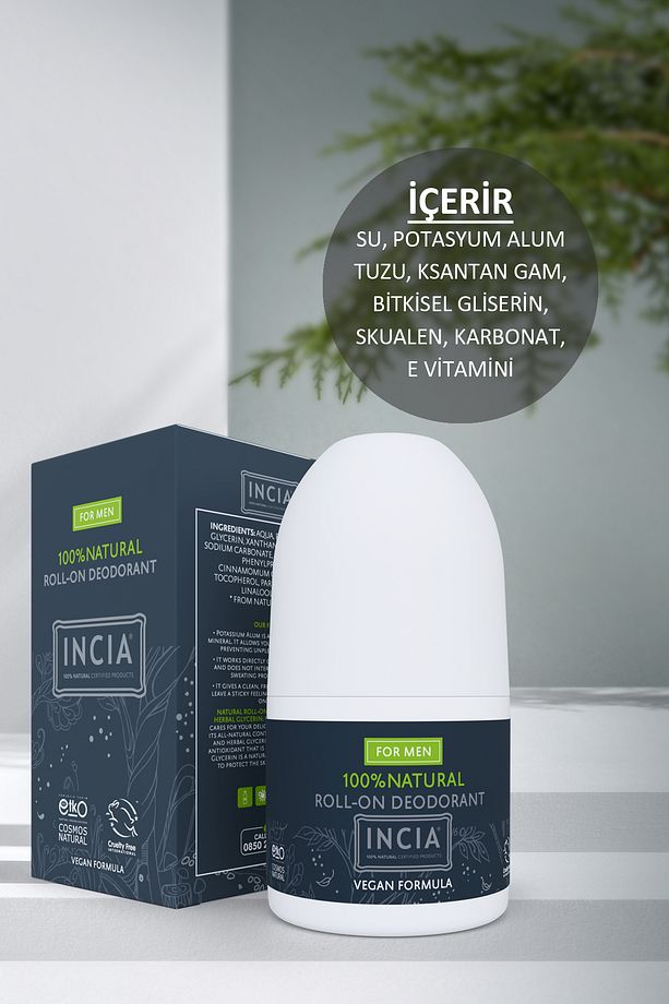%100 Doğal Roll On Deodorant Erkekler İçin Ter Kokusu Önleyici Lekesiz 50 ml - 4
