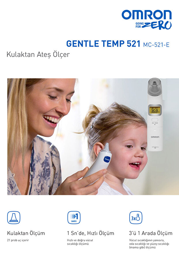 Gentle Temp 521, 3'ü 1 Arada Kulaktan Ateş Ölçer - 3