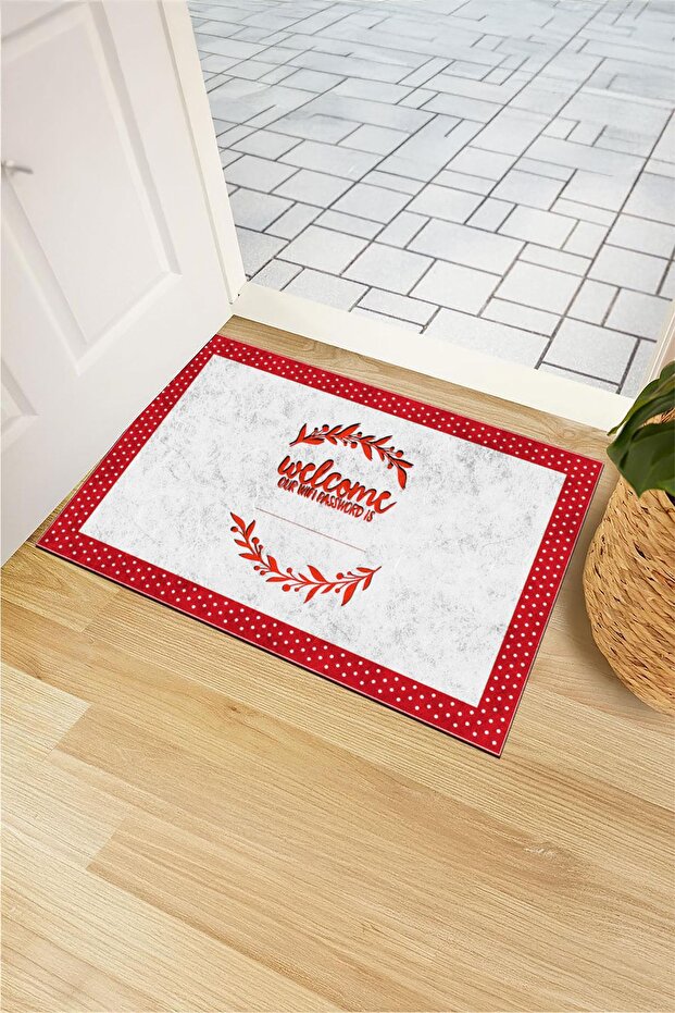 Door Mat - Modern and Stylish Door Mat | For Home, Office, and Outdoor Use (Kırmı