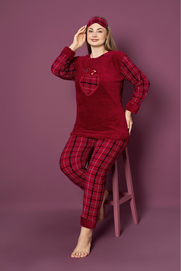 طقم بيجامة صوف مقاس إضافي - 1