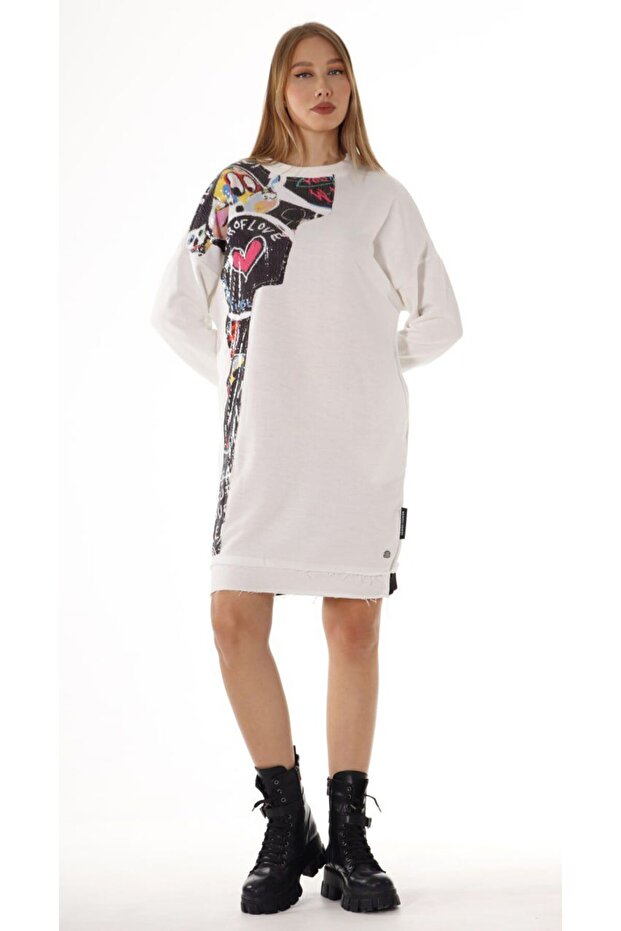 Pul Payet İşlemeli Elbise - 2