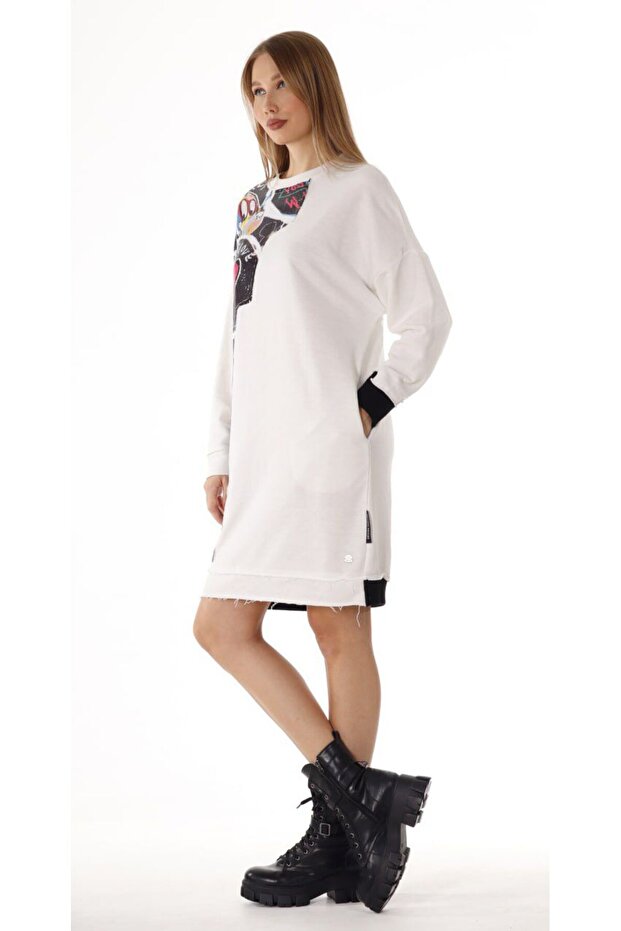 Pul Payet İşlemeli Elbise - 5