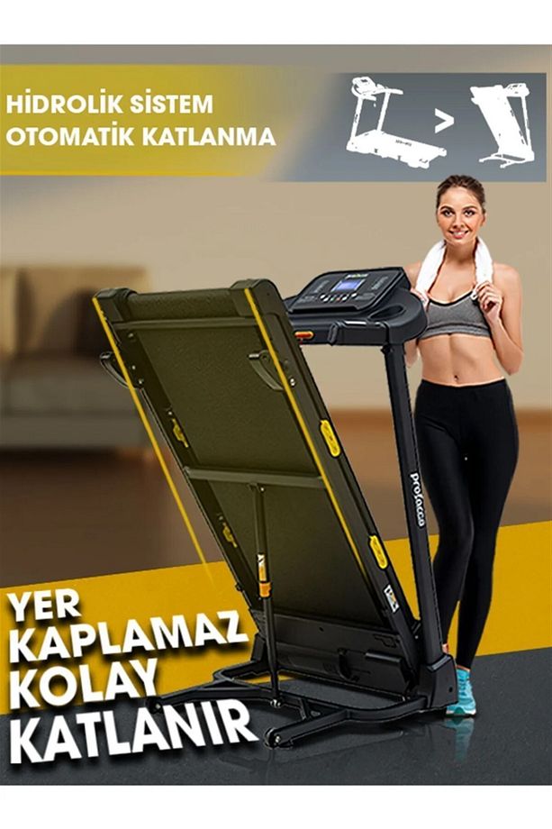 Leta Koşu Bandı - Katlanabilir Programlanabilir 0-12 KM/Sa Hız-LED ekran Kolay Kurulumlu - 7