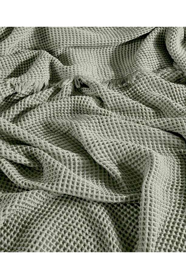 %100 Pamuk Waffle Tek Kişilik Yatak Örtüsü 160x240 cm - 3