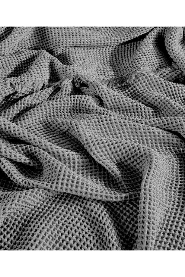 %100 Pamuk Waffle Tek Kişilik Yatak Örtüsü 160x240 cm - 5