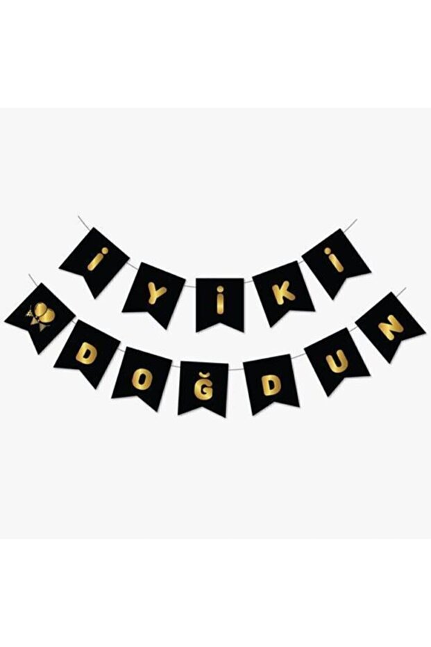 Banner de la mulți ani aurit negru - 2