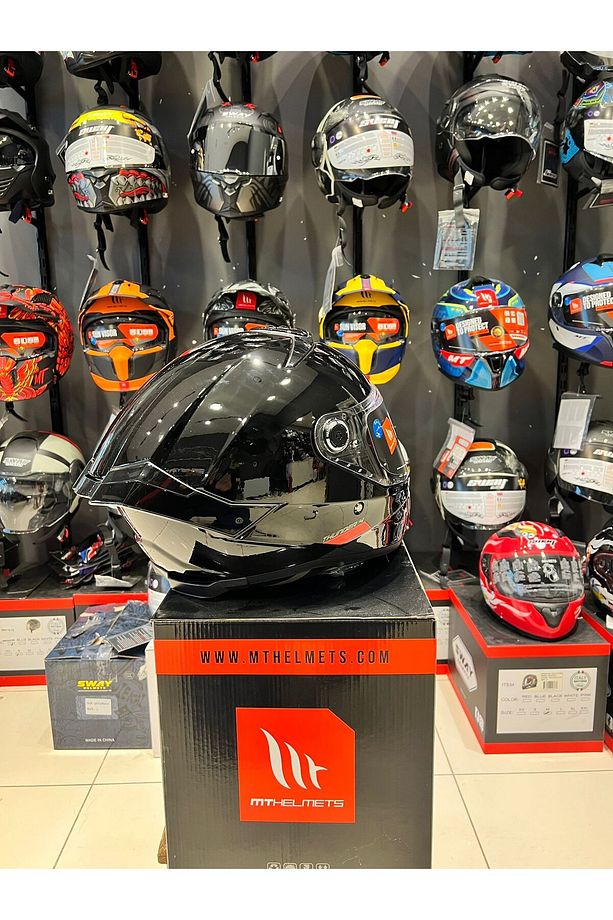 KASK MT FF118SV THUNDER 4 SV SOLID A1 PARLAK SIYAH - 6