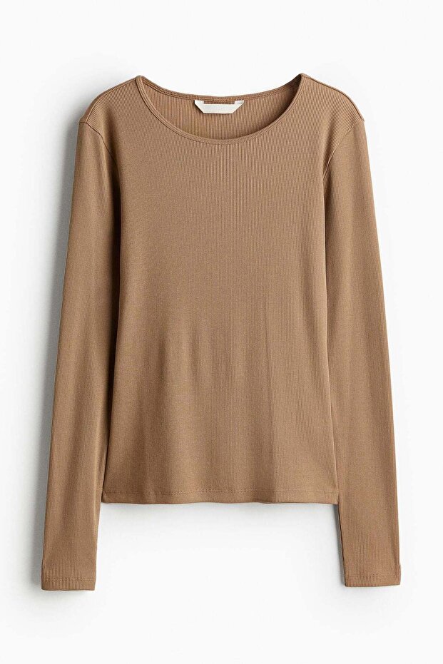 Ribbed jersey top