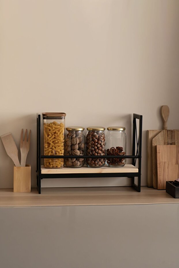 Tek Katlı Ahşap Raf - 1