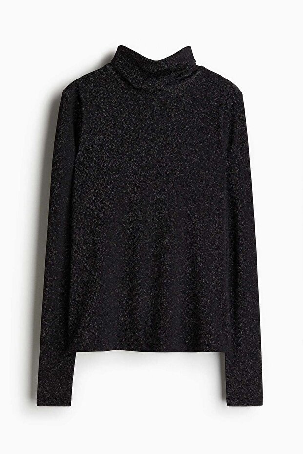 Viscose polo-neck top