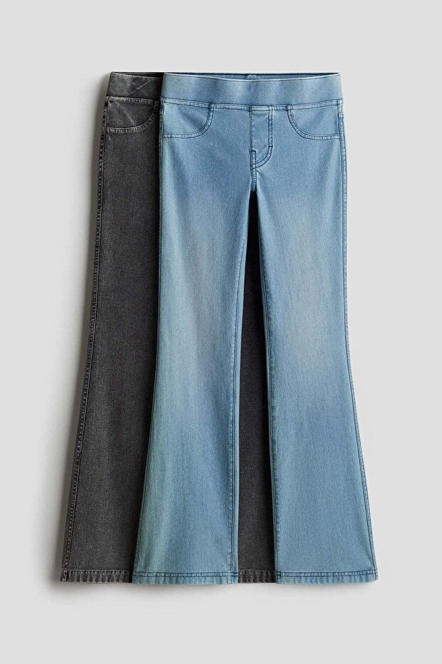 2-pack flared jersey trousers