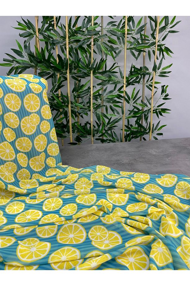 Limon Desen Elbiselik Şifon Kumaş Ürünümüz Adet Olarak Satılır 1 Adet 1 Metre - 2