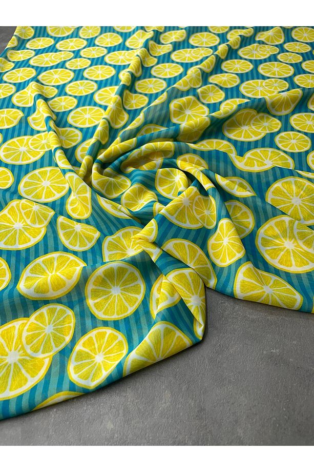 Limon Desen Elbiselik Şifon Kumaş Ürünümüz Adet Olarak Satılır 1 Adet 1 Metre - 1