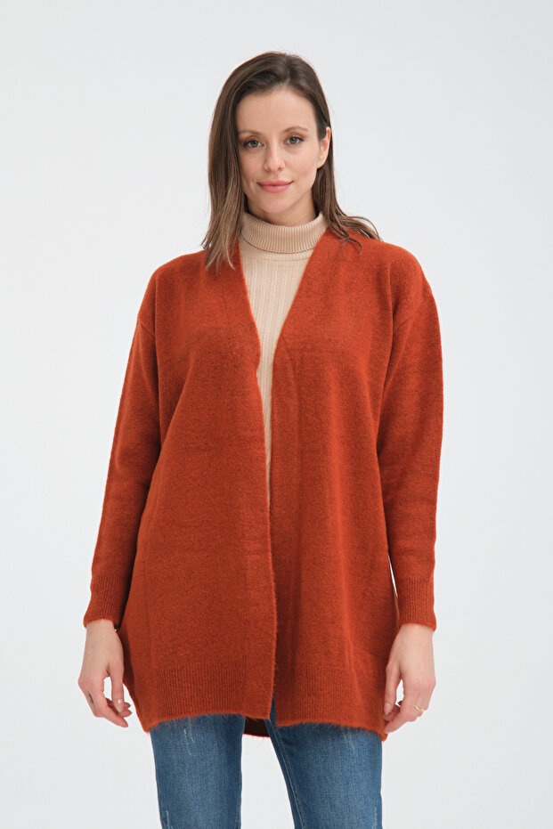 V Yaka Basic Triko Hırka - 1