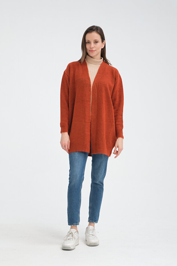 V Yaka Basic Triko Hırka - 5