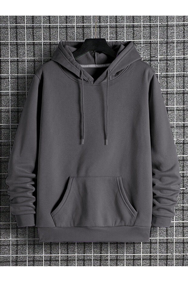 KAPŞONLU DÜZ SWEAT - 1