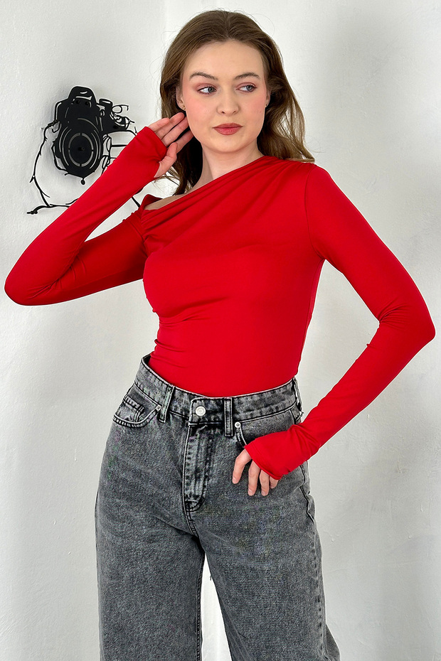 Sendy Kumaş Kadın  Dalgıç Bluz - 3