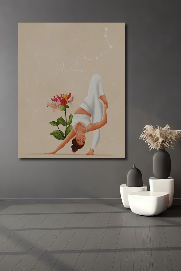 Yoga Çiçeği Dekoratif Ahşap MDF Ev/İşyeri Duvar Tablo Dikdörtgen Ev/İşyeri Duvar Tablo - 1