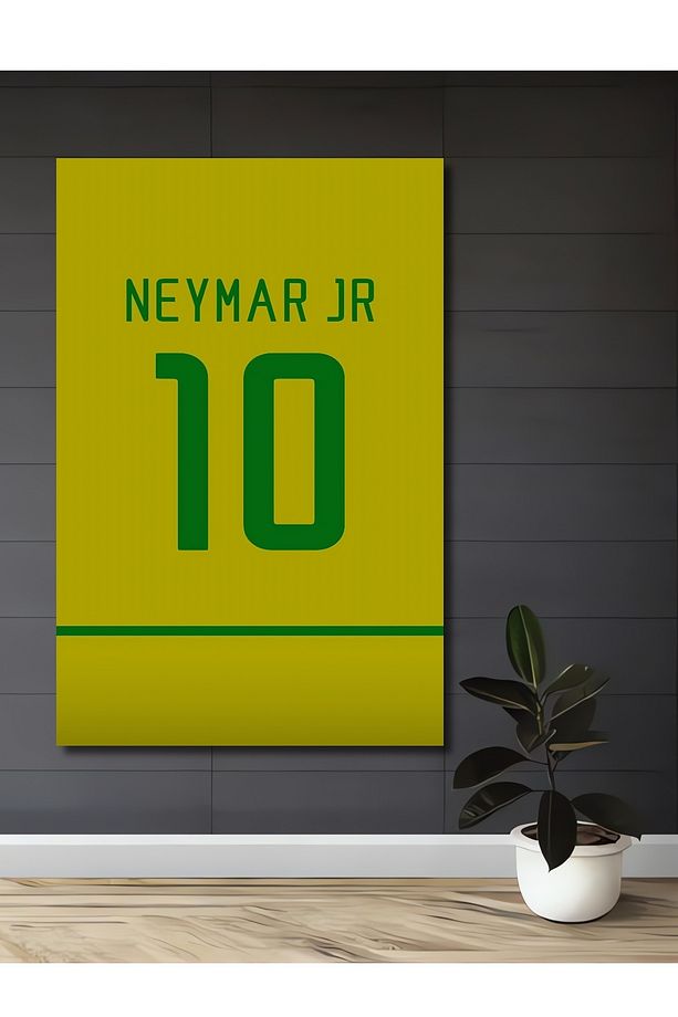 Neymar Jr 10 Forma Tasarımı Dekoratif Ahşap MDF Tablo Dikdörtgen Tablo - 1