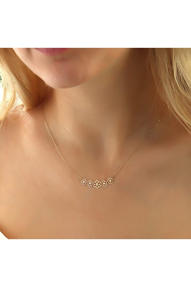 Altın Papatya Kolye - 2