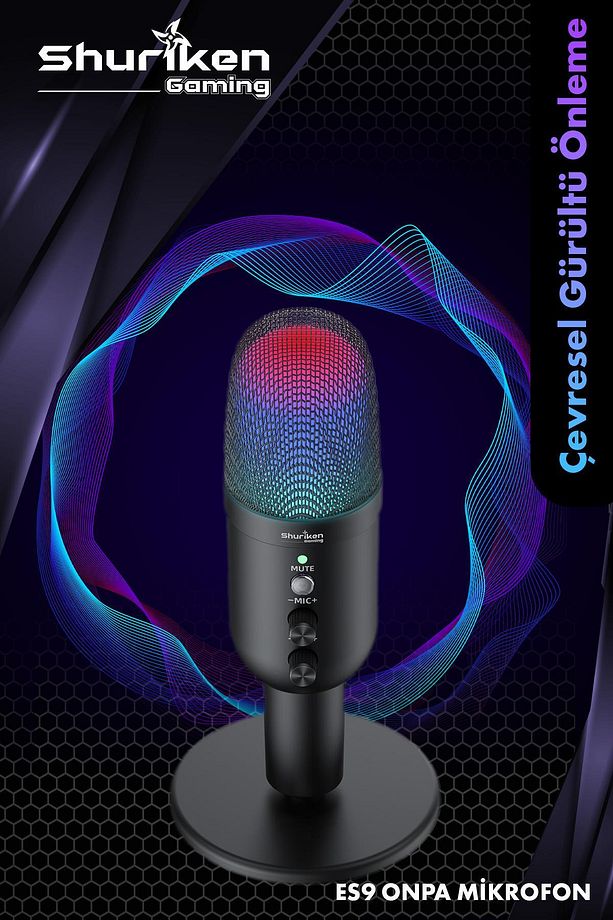 Es9 Onpa Rgb Profesyonel Oyuncu Yayıncı Mikrofonu Masa Standı Masa Tutacağı Filtresi - 1