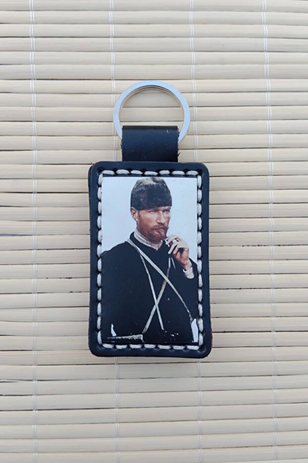 Special Production Ayyildiz Flag Genuine Leather Gift Keychain
