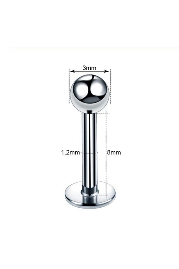 Dudak Kıkırdak Tragus Çelik Piercing 2'li Set 8 Mm Gold Renk - 2