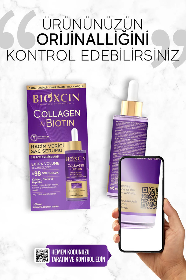 Collagen & Biotin Saç Dökülmesine Karşı Serum 100 ml – Hidrolize Kolajen, Biotin, BioComplex B11 - 6