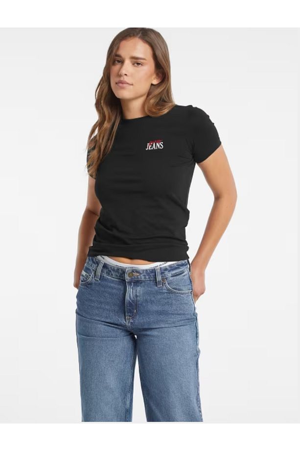 Jeans Kadın Marka Logolu GJ SS CN SLIM PRINT & EMB TEE W4BI57 - 2