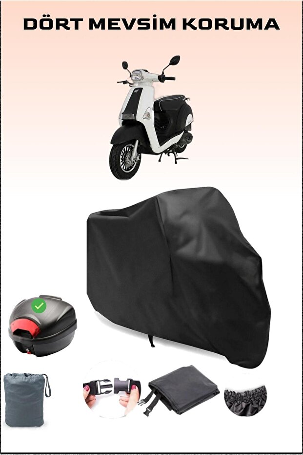 Black Mondial 50 Revival Motorcycle Tarpaulin Rear Bag Compatible