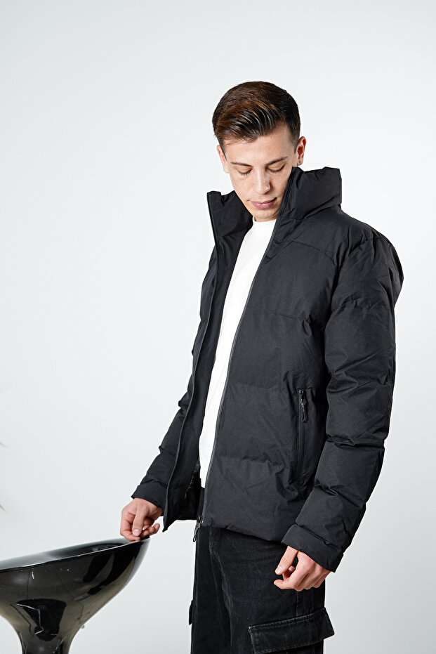 Siyah Şişme Mont - 2