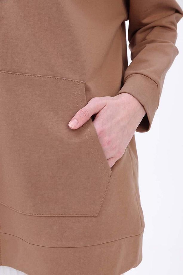 Vizon-Fermuarlı Sweat Hırka - 6